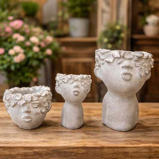 CUTE POUTING GIRL PLANTER