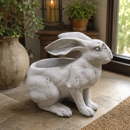 RESIN RABBIT PLANTER