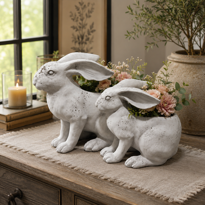 RESIN RABBIT PLANTER