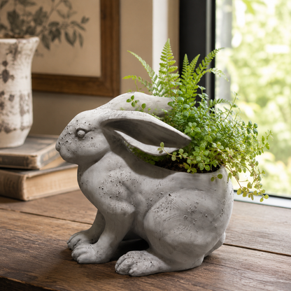 RESIN RABBIT PLANTER