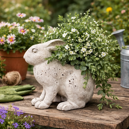 RESIN RABBIT PLANTER