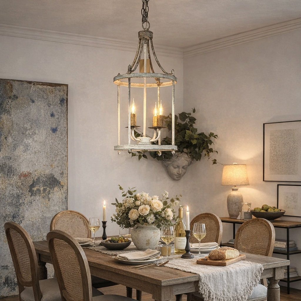 Rust Iron Dining Table Lamp