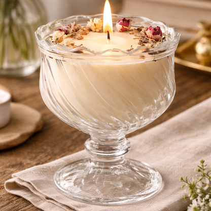 Glass Candy Jar with Lid & Pedestal Base