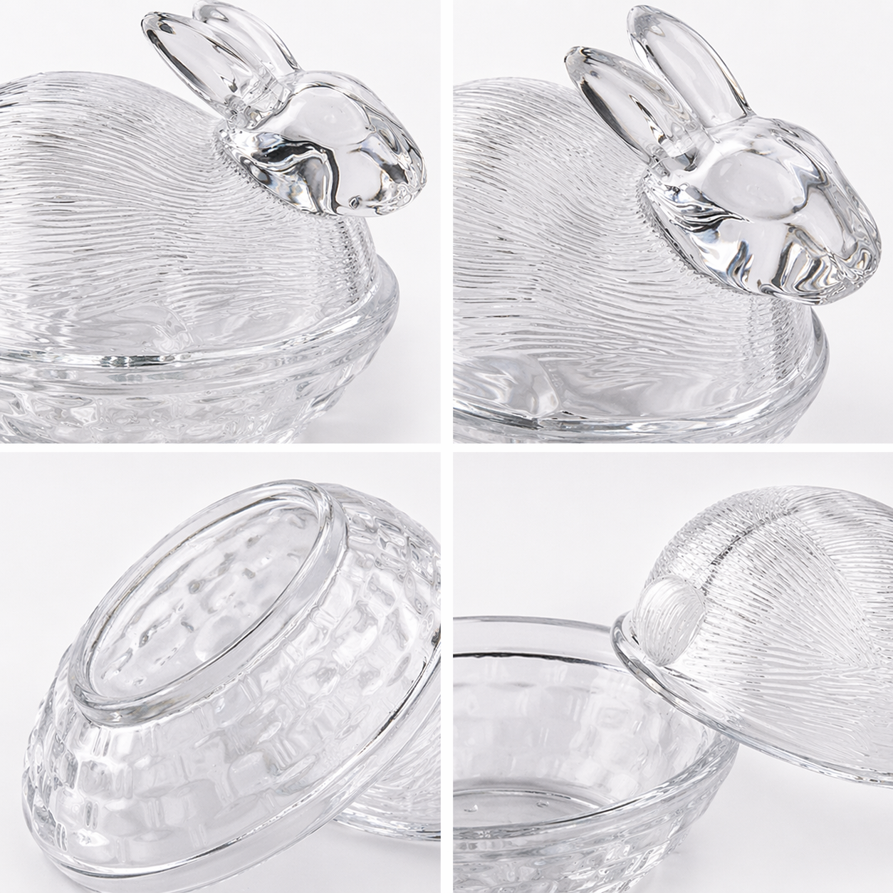 Glass Bunny Candy Dish with Lid