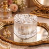 Crystal Glass Heart Storage Jar with Bowl Lid