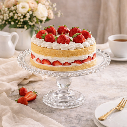 Crystal Glass Cake Stand Set