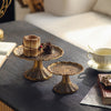 Gold Pedestal Display Tray With Stand (Set of 2)