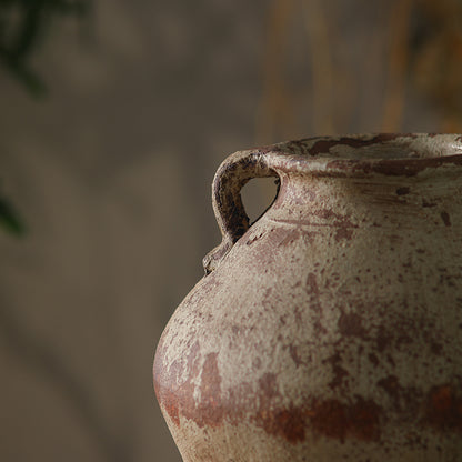 Antique-Style Rustic  Vase with Double Handles