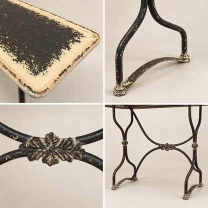 Vintage Style Distressed Metal Console Table