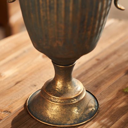 Aged Iron Trophy Vase