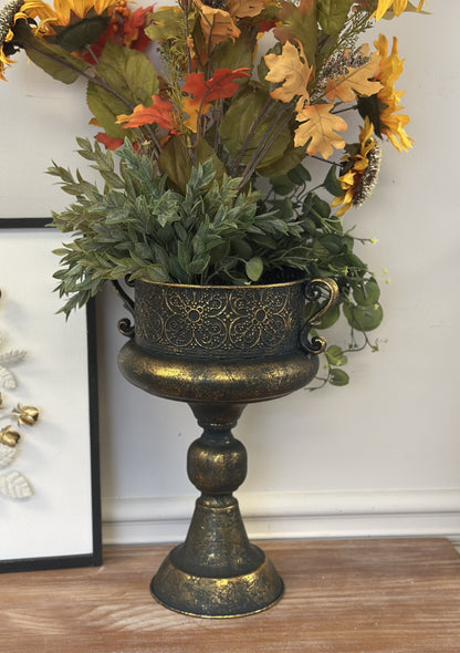Vintage Ornate Metal Urns