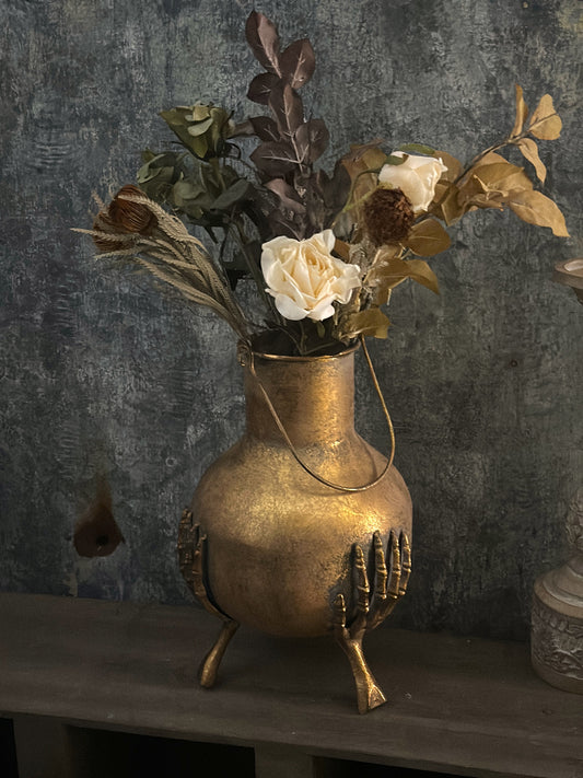 Skeleton Hands Iron Vase