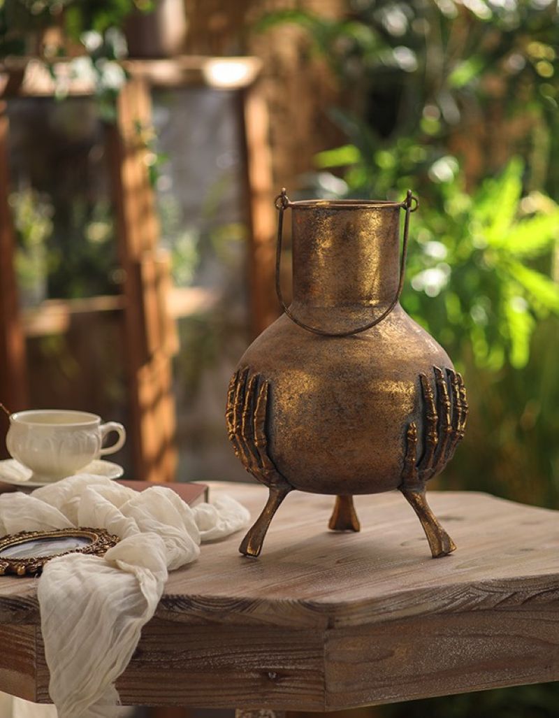 Skeleton Hands Iron Vase