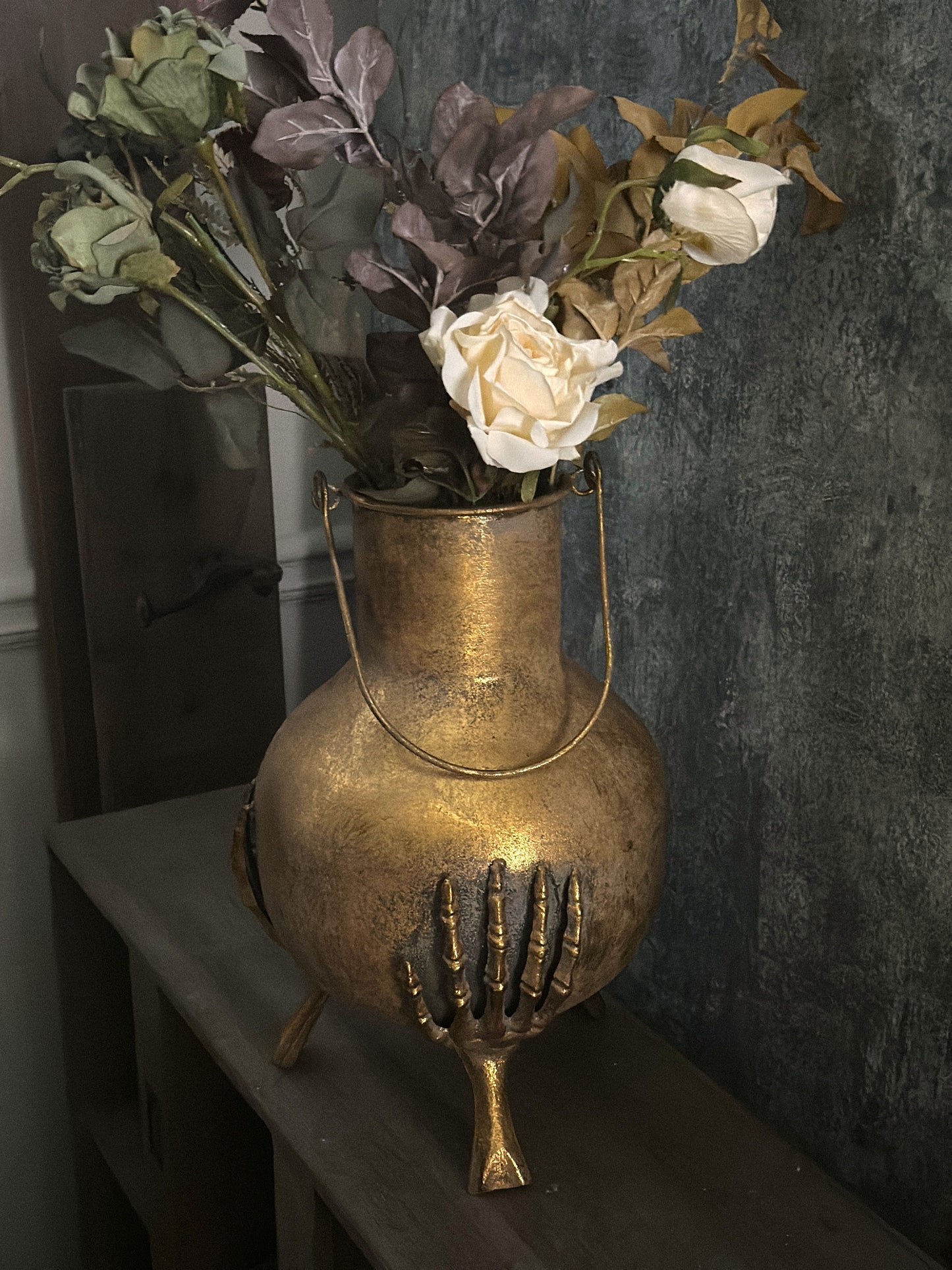Skeleton Hands Iron Vase
