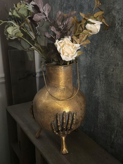 Skeleton Hands Iron Vase