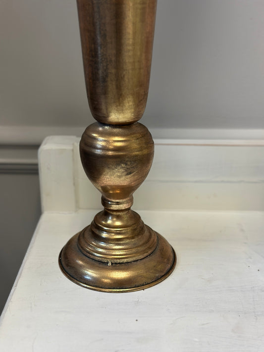 Tall Gold Trumpet Vase