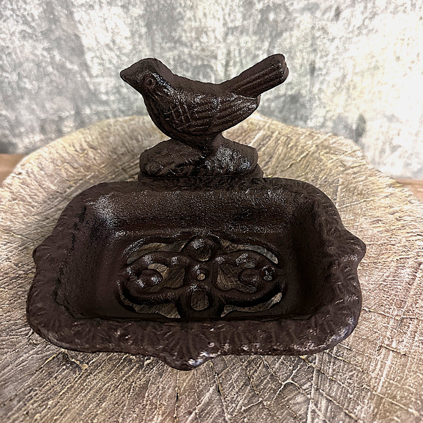 Cast Iron Bird Soap Dish with Drainage Tray