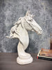 Distressed White Horse Head Bust Sculpture