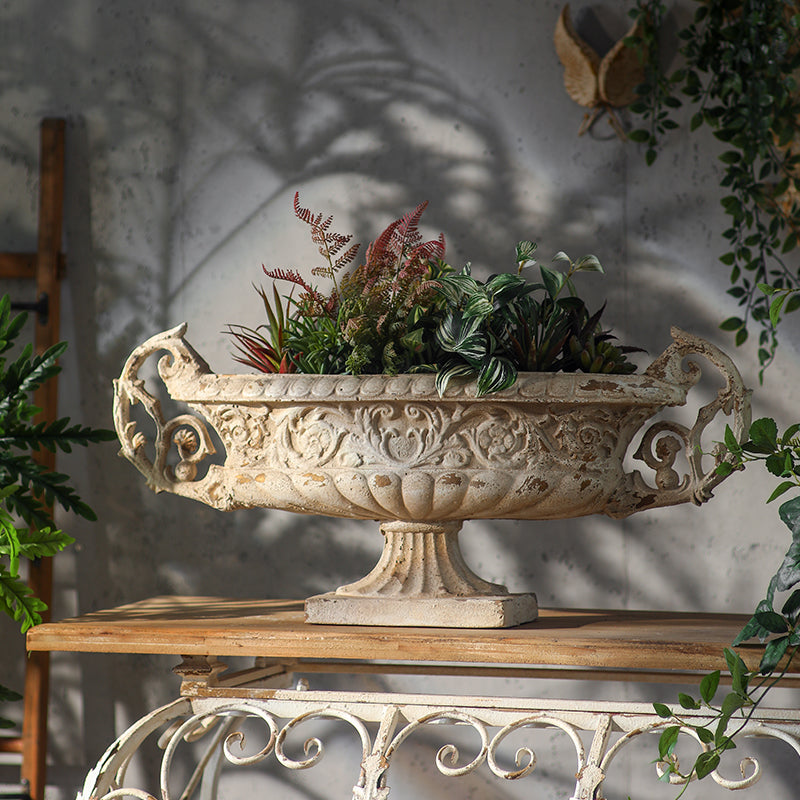 Vintage Style Ornate Pedestal Planter