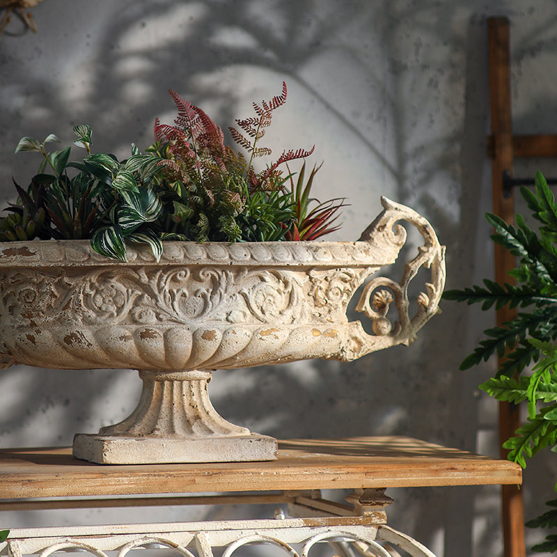 Vintage Style Ornate Pedestal Planter