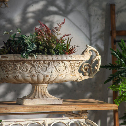 Vintage Style Ornate Pedestal Planter