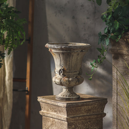 Vintage Style Fluted Pedestal Urn