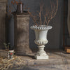 Distressed White Pedestal Urn Planter