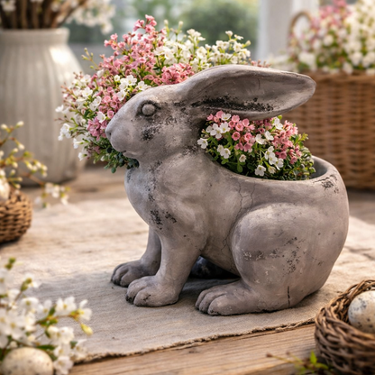 RESIN RABBIT PLANTER