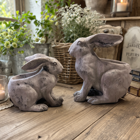 RESIN RABBIT PLANTER