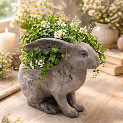 RESIN RABBIT PLANTER