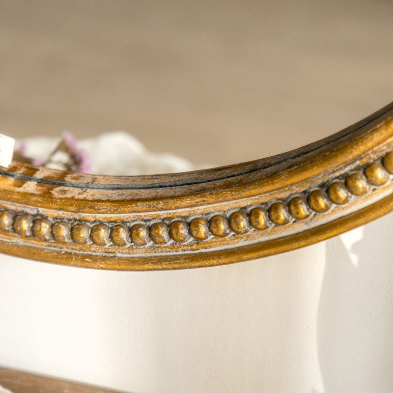 Solid Wood Frame Round Mirror