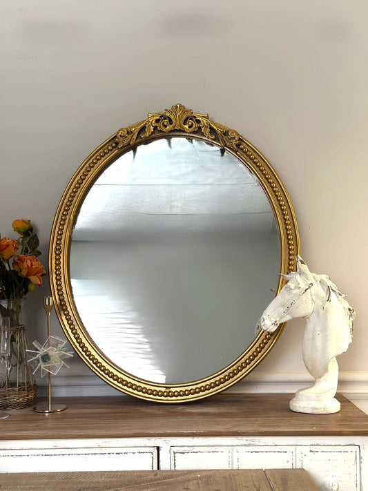 Solid Wood Frame Round Mirror