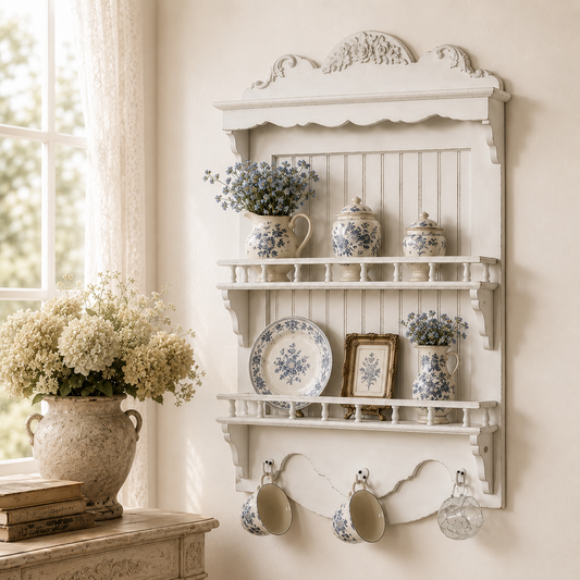 Wall Mounted French-Style Dish and Plate Storage Rack