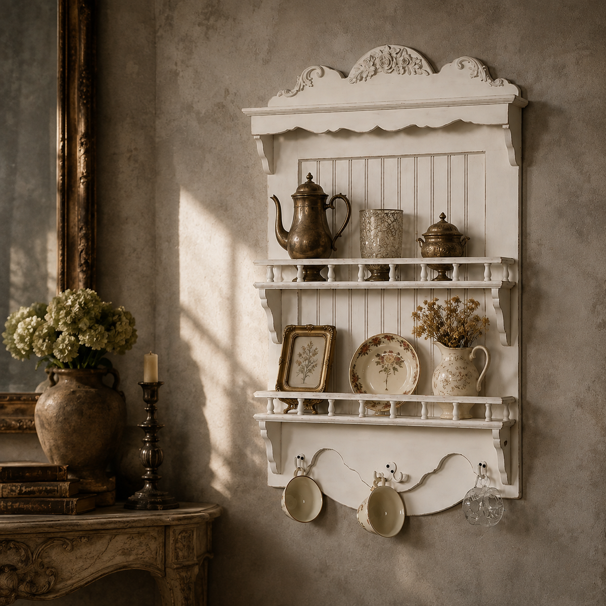 Wall Mounted French-Style Dish and Plate Storage Rack