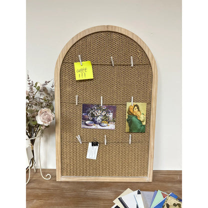 Arched Rattan Photo Display Board