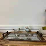 Wood Tray With Glass Bottom