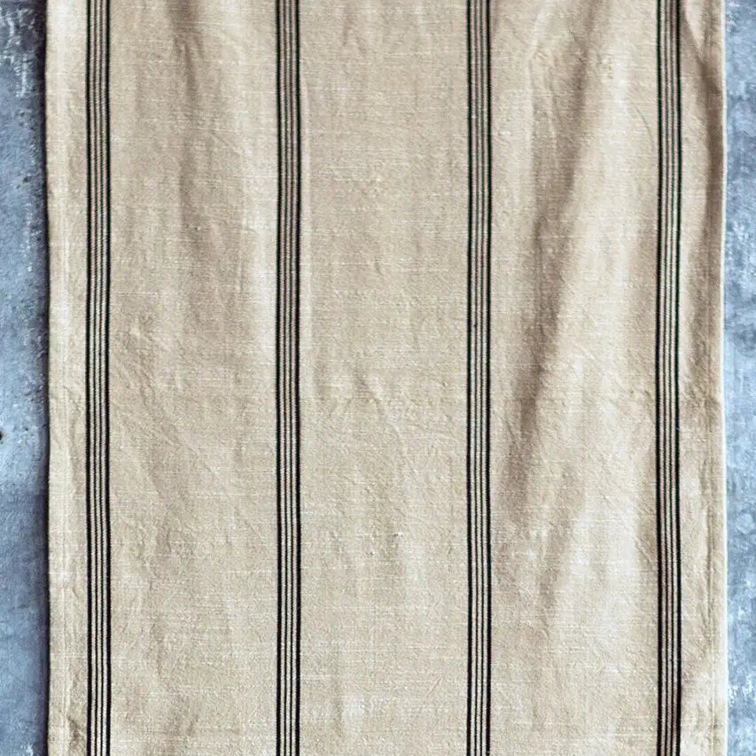 Cotton Black and Beige Striped Runner