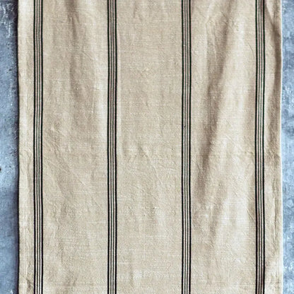 Cotton Black and Beige Striped Runner