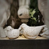 CEMENT BIRD CANDLE HOLDER