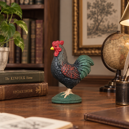 Cast Iron Rooster Statue