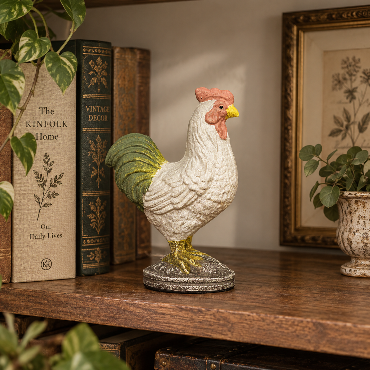Cast Iron Rooster Statue