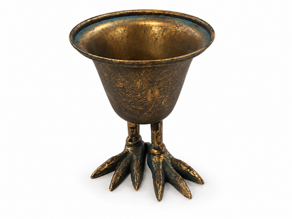 Metal Bird Claw Pedestal Planter
