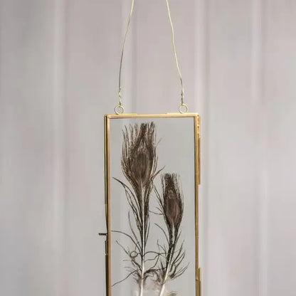 BRASS FRAME WITH HANGING LOOPS 4" X 10"
