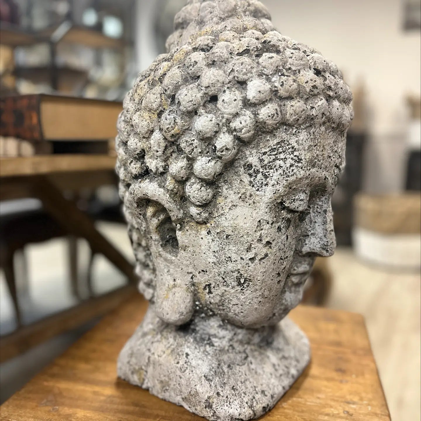 Cement Buddha Head Statue