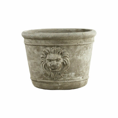 Cast Cement Lion Head Planter