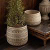 Handwoven Cylinder Basket in Black & Natural Seagrass