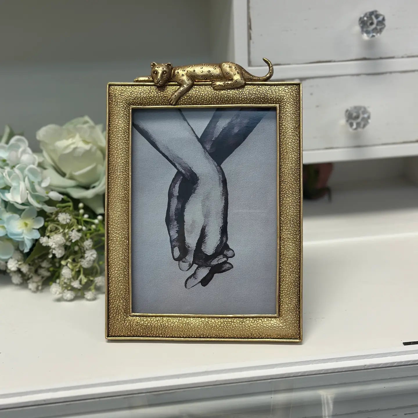 Luxurious Gold Leopard Photo Frame