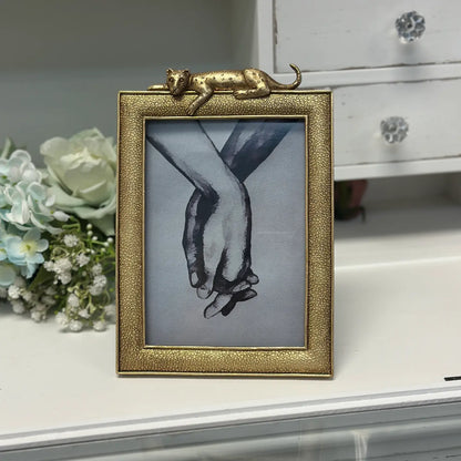 Luxurious Gold Leopard Photo Frame