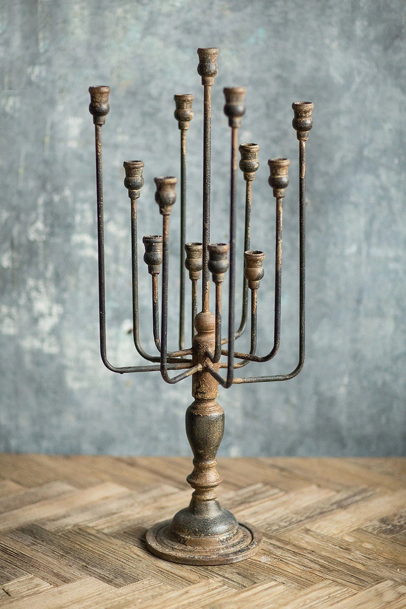 Black 13-Candle Iron Candelabra