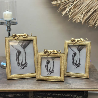 Luxurious Gold Leopard Photo Frame